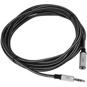 SIIG Woven Fabric Braided 3.5mm Stereo Aux Cable M/F 3M CBAU0D12S1