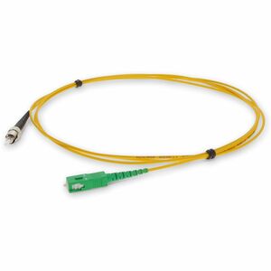 AddOn 2m ASC Male to ST Male Yellow OS2 Simplex Fiber OFNR Riser-Rated Patch Cable ADDASCST2MS9SMF