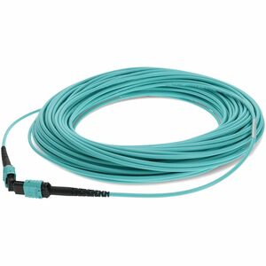 AddOn+40m+MPO+Female+to+MPO+Female+12-Strand+Aqua+OM4+Crossover+Fiber+OFNR+Riser-Rated+Patch+Cable+ADDMPOMPO40M5OM4