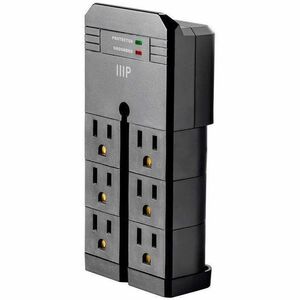 Monoprice 6-Outlet Rotating Wall Tap Surge Protector 2160 Joules Clamping Voltage 500V