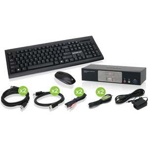 Iogear+GCS1932-KM+2-Port+DisplayPort1.2+KVMP+with+Wireless+Keyboard+and+Mouse