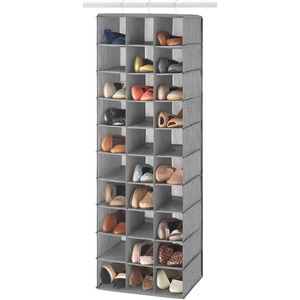 Whitmor, Crosshatch Gray, Hanging Shoe Shelves Closet Organizer, 30 Section