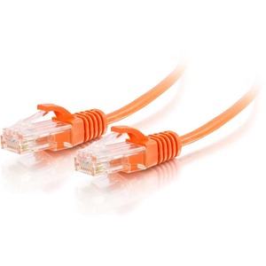 C2G 01175 1ft Cat6 Snagless UTP Slim Ethernet Network Patch Cable - Orange