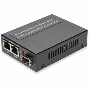 AddOn+10%2f100%2f1000Base-TXRJ-45+x2+to+1+Open+SFP+Port+POE+15W+Media+Converter+ADDGMC2RJSFPPOE