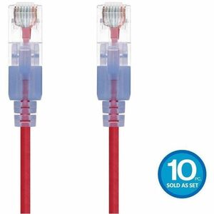 Monoprice+3ft+Cat6A+Snagless+UTP+Ethernet+Patch+Cable+Red+16319