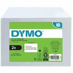 DYMO LW Extra-Large Shipping Labels 4x6 White 220 Labels/Roll 2Pk 2026405