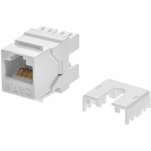 Monoprice Cat6 RJ45 180-Degree Dual IDC Keystone for 22-24AWG Solid Wire White