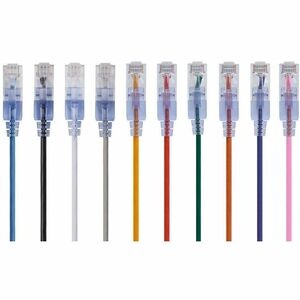 Monoprice 10ft Cat6A Ethernet Patch Cable Multi-Color 10-Pack 29480