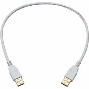 Monoprice USB-A to USB-A 2.0 Cable 28/24AWG Gold Plated White 1.5ft