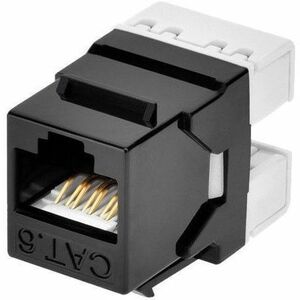 Monoprice Cat6 RJ45 180-Degree Dual IDC Keystone for 22-24AWG Solid Wire Black