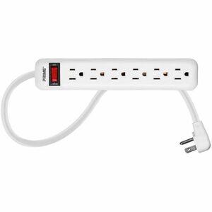 Monoprice 6 Outlet Power Strip with 3ft Cord White