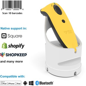 Socket+Mobile+SocketScan+S730+Laser+Barcode+Scanner+Yellow+%26+White+Charging+Dock+CX35262128