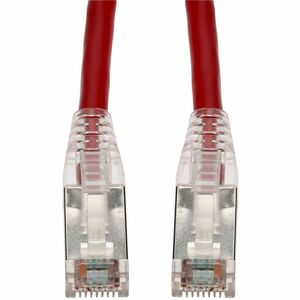 AddOn 1ft Red CAT6A Shielded PVC Ethernet Cable Snagless Easy Clear Boot RJ-45 M/M CAT 6A