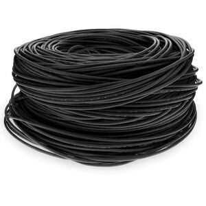 AddOn 1000ft Non-Terminated Black CAT6 Shielded Plenum-Rated Solid Bulk Cable CAT 6 ADDCAT61KSPBK