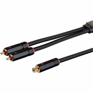 Monoprice Onix Series 2-Male to 1-Female RCA Y-Adapter 12in Black