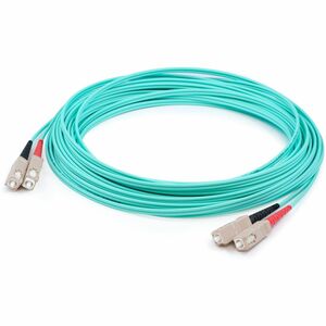 AddOn 70m SC to SC Aqua OM4 Duplex LSZH MMF Multi Mode Fiber Patch Cable 50/125 ADDSCSC70M5OM4LZ