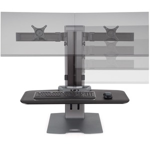 HAT Winston-E Sit-Stand Dual Monitor Mount w/ Compact Worksurface
