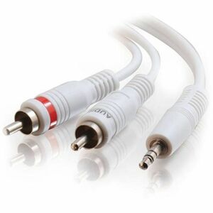 C2G+50ft+One+3.5mm+Stereo+Male+to+Two+RCA+Stereo+Male+Audio+Y-Cable+-+White