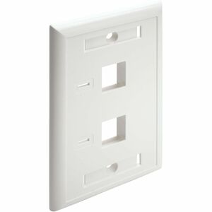 Tripp+Lite+2-Port+Dual+Outlet+RJ45+Universal+Keystone+Jack+Face+Plate+N042001WH