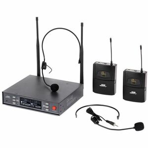 Monoprice Stage Right 200-Channel UHF Dual Headset Wireless Microphones System