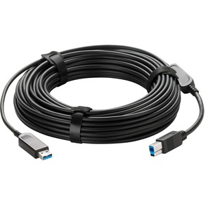 Vaddio+49ft+USB+3.2+B+to+USB+A+Cable+USB+3.2+Gen+2+to+USB+A+Active+Optical+Cable+Plenum+Rated+Black+4401015015