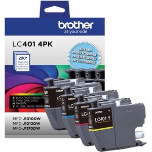 Brother LC401 Genuine Multi-Pack Ink Black/Cyan/Magenta/Yellow LC4014PKS