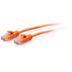 C2G 15ft Cat6a Snagless Unshielded UTP Slim Ethernet Cable Cat6a Slim Network Patch Cable PoE Orange C2G30179