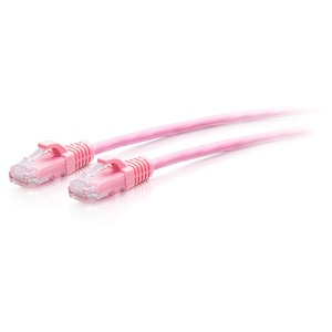 C2G 1ft Cat6a Snagless Unshielded UTP Slim Ethernet Patch Cable Pink C2G30195