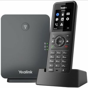 Yealink W77P IP Phone Cordless Corded DECT Bluetooth Desktop Wall Mountable Black Classic Gray
