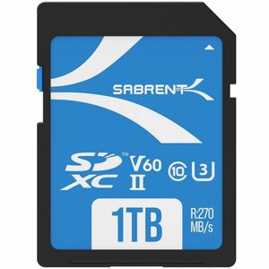 Sabrent Rocket 1 TB Class 10/UHS-II U3 V60 SDXC 270 MB/s Read 170 MB/s Write 3 Year Warranty SDTL601TB