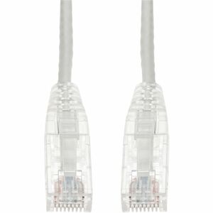 AddOn 7ft White CAT 6A Slim PVC Ethernet Cable Snagless Clear-Claw RJ-45 M/M