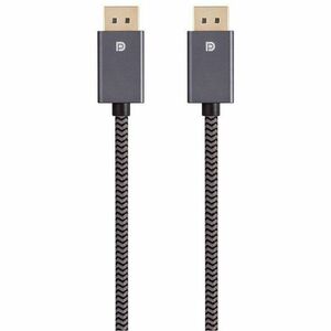 Monoprice DisplayPort 1.4 EasyPlug Nylon Braided Cable 6ft Gray