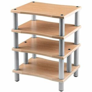 Monoprice Heavy Duty 4 Tier Audio Stand XL 1" Shelf Thickness Maple
