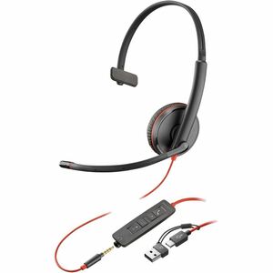 Poly+Blackwire+3215+Monaural+Wired+Headset+3.5mm+Plug+%2b+USB-C%2fA+Adapter+8X227A6