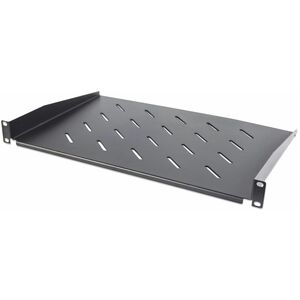 19" Cantilever Shelf 1U Shelf Depth 300mm Vented Max 25kg Black Three Year Warranty