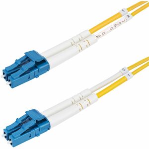 StarTech 15m 49.2ft LC to LC UPC OS2 Single Mode Duplex Fiber Optic Cable 9/125 100G Low Insertion Loss LSZH Fiber Jumper Cord SMDOS2LCLC15M