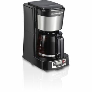 Hamilton Beach FrontFill 5 Cup Compact Coffee Maker with Programmable Clock & Glass Carafe 46111