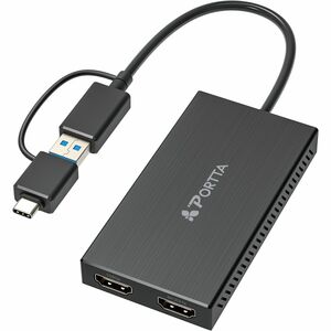 PORTTA+107B-USB-HDMI-B+USB+TO+DUAL+HDMI+ADAPTER%2c+USB+A%2fC+TO+2X+HDMI+DISPLAYS+(1X