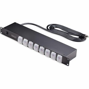 StarTech+8-Outlet+Horizontal+Rack+Mount+PDU%2c+1U+Power+Strip+8NS8-RACK-MOUNT-PDU