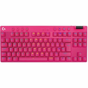 Logitech+Pro+X+TKL+RAPID+Tenkeyless+Wired+Gaming+Keyboard%2c+Magenta+920-013133