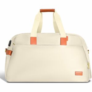 Champs Vintage Carrying Case Duffel for 11" to 15.6" Notebook Tablet Glasses Travel Shoes Ivory DB900IVORY
