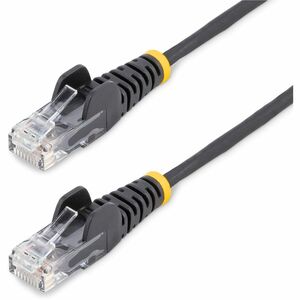 StarTech 25ft Black Slim CAT6 Ethernet Cable Slim Snagless RJ45 UTP LSZH 28AWG Bare Copper Slim Network Patch Cord