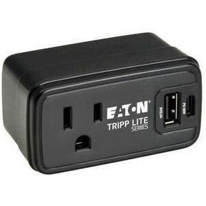 Eaton+Tripp+Lite+Series+Power+It!+1-Outlet+Universal+Travel+Charger+and+Power+Strip+5-15R+Outlet+USB-C+and+USB-A+Ports+32W+PD+Charging+5-15P+Direct+Plug-In+Black+SK10C32B