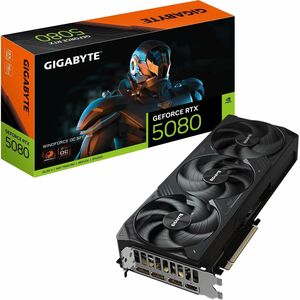GIGABYTE NVIDIA GeForce RTX 5080 Graphic Card 16 GB GDDR7 7680 x 4320 2.67 GHz Core 256 bit Bus Width PCI Express 5.0 DisplayPort 3 x DisplayPort HDMI VGA GVN5080WF3OC16GD