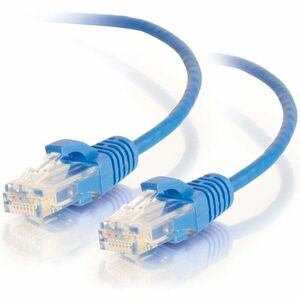 C2G 8in 0.2m Cat6 Snagless Unshielded UTP Slim Ethernet Network Patch Cable Blue