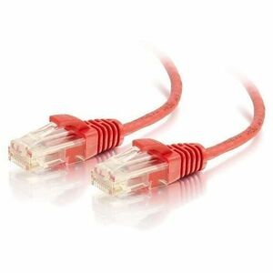 C2G 25ft 7.62m Cat6 Snagless Unshielded UTP Slim Ethernet Network Patch Cable Red