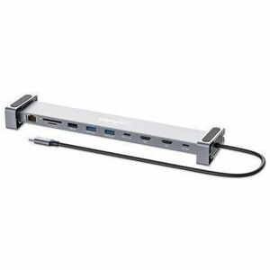 Manhattan USB-C PD 10-in-1 Dual-HDMI Monitor Docking Station / Multiport Hub