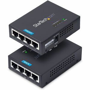 StarTech 4-Port Gigabit Midspan PoE+ Injector 802.3at & 802.3af Wall-Mountable Power over Ethernet Midspan TAA Compliant POEINJ4GUS