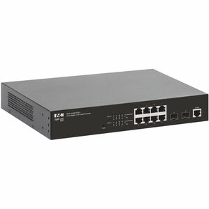 Eaton Tripp Lite series 8-Port Managed Gigabit Ethernet Switch with PoE+ Layer 2 1 Gbps 2x GbE SFP Ports 140W PoE 1U Rack/Desktop