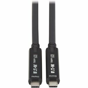 Eaton Tripp Lite Series USB-C to USB-C Full-Function Fiber Active Optical Cable AOC USB 3.2 Gen 2 10 Gbps 8K HDR 4:4:4 60W PD Charging M/M Black 10 m 33 ft. Eaton+Tripp+Lite+Series+USB-C+to+USB-C+Full-Function+Fiber+Active+Optical+Cable+AOC+USB+3.2+Gen+2+10+Gbps+8K+HDR+4%3a4%3a4+60W+PD+Charging+M%2fM+Black+10+m+33+ft.